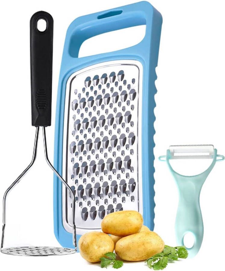 Aardappelstamper TAIZER Aardappelpers Plantaardige Masher Keukenstamper Van Dik Roestvrij staal Aardappel Masher Crusher Aardappelrijstmachine Stamper Keukengadget voor Aardappelpuree Groenten Fruit