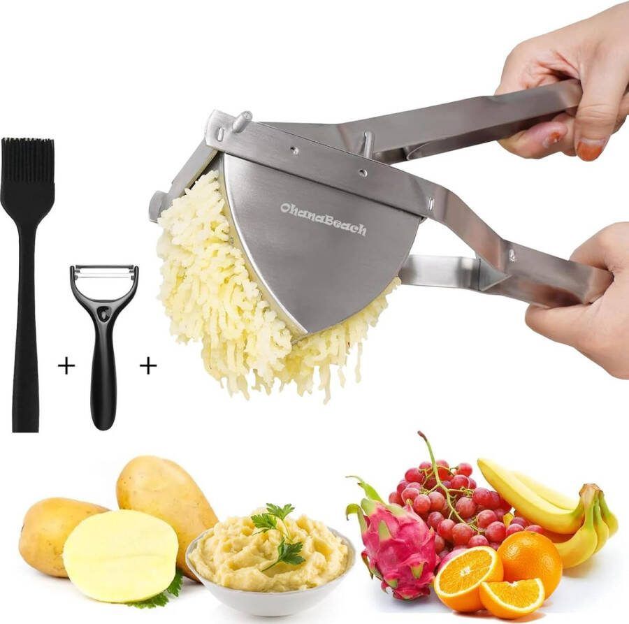 Aardappelstamper van roestvrij staal. Aardappelstamper voor babyvoeding groente en fruit. Verdikt staal. Aardappelpers roestvrij staal. Aardappelpuree. Aardappelstamper roestvrij staal. Aardappelstamper. Aardappelpers