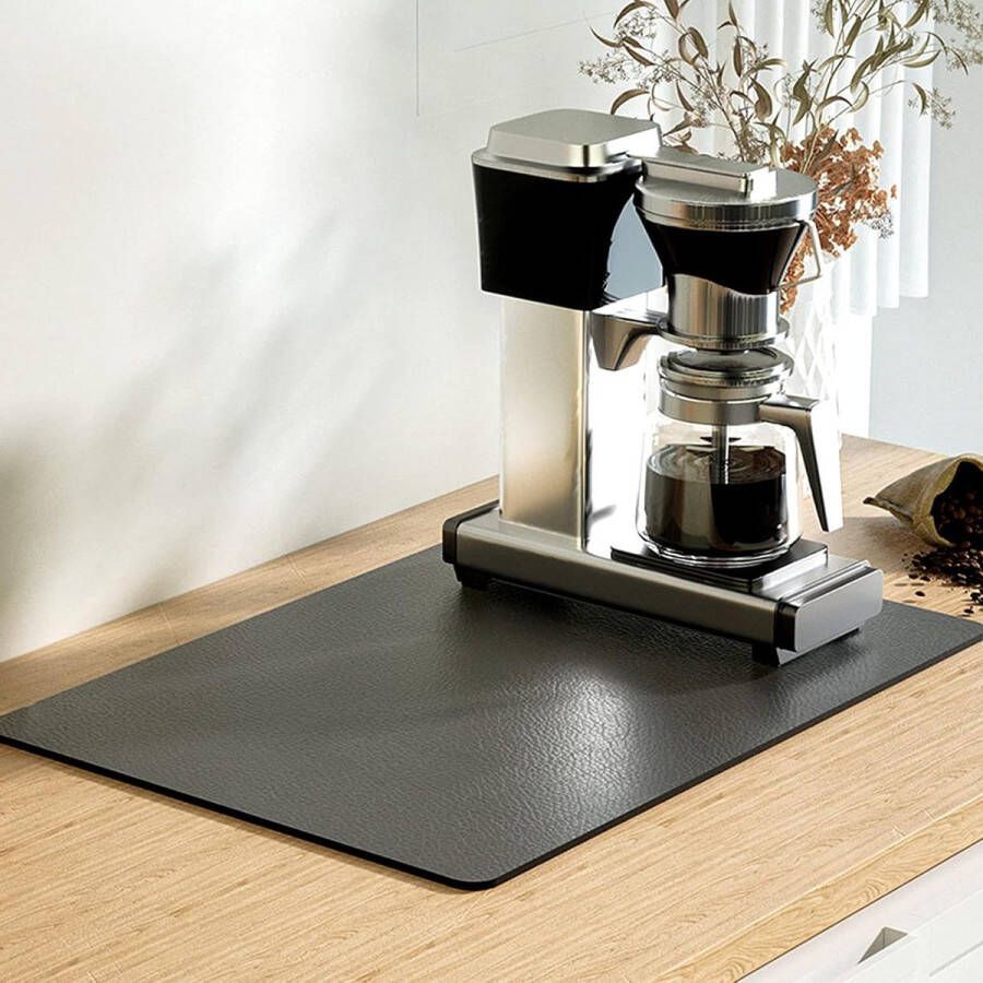 Absorberende afdruipmat voor servies en koffiezetapparaat antislip rubberen achterkant keukenaccessoires voor werkblad 30 x