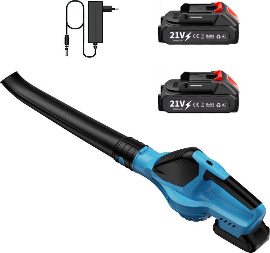 Accu-bladblazer Bladzuiger met Accu en Oplader Blazer 21 V 500 W (28000 tpm Borstelloze Motor 2 0 Ah Accu Snelheidsregeling) om Bladeren te Blazen