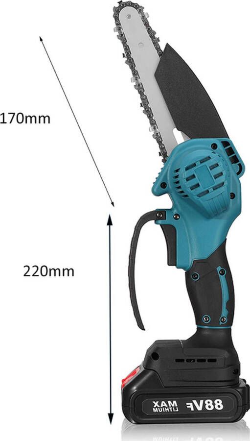 Accu Kettingzaag Motor Kettingzaagblad Eenhandszaag met 1 Accu