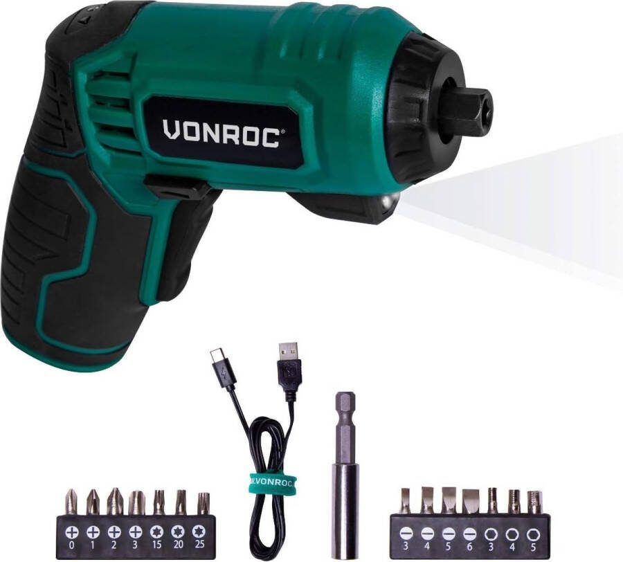 Accu Schroefmachine – 4V – Incl. 14-delige bitset USB-C oplaadkabel en opbergtas