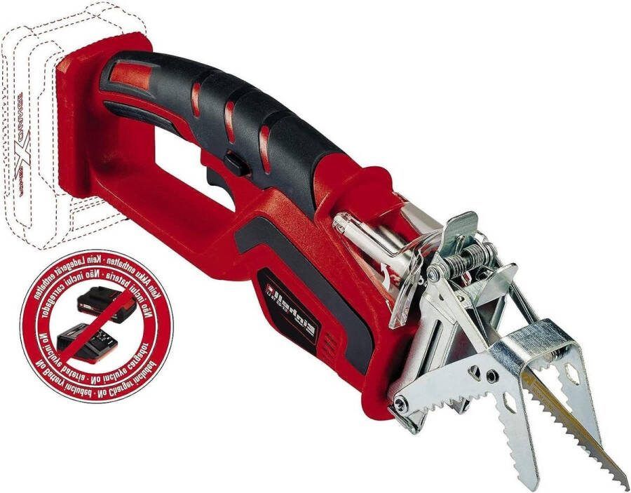 Accu Takkenzaag GE-GS 18 Li-Solo Power X-Change Li-Ion 18 V Zaagbladlengte 150 mm Kwaliteitszaagblad Zaagbladwissel zonder gereedschap Afneembare takklem Zwart Rood