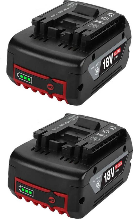 Accu voor Bosch 2 Stuks 18V Accu geschikt voor Bosch professional 18V 6.0Ah Batterij Vervangende Accu 6000mAh Li-ion Accu Accuboormachine GBA 18 volt