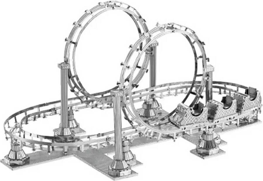 Achtbaan 3D Metalen Miniatuur Bouwpakket Schaalmodel Puzzel Pretpark Kermis
