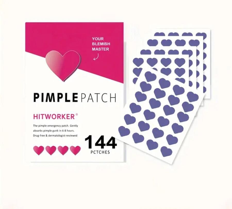 Acne Patches voor Dag en Nacht Puisten Verwijderaar Huidreiniger 144 Stuks Pukkel Pleister hartvormig- Pimple Patch die Onzuiverheden Absorbeert Acneverzorging