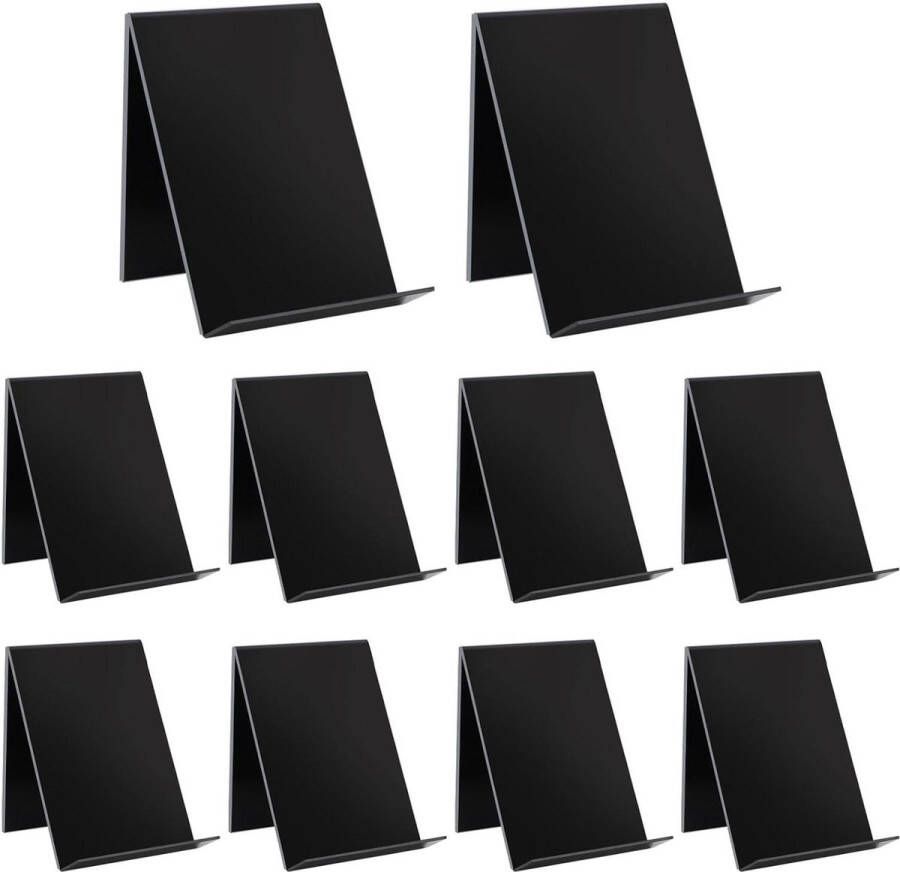Acryl boekensteun set van 10 13 x 115 x 10 cm Zwart Brochurestandaard Artikeldrager Goederensteun