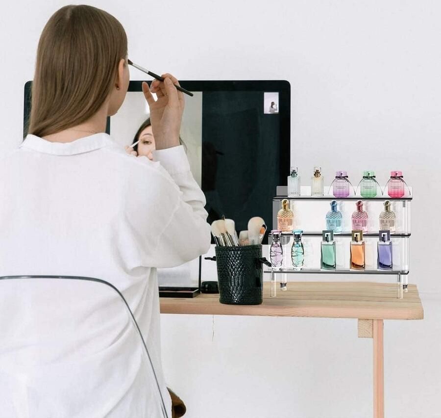 Acryl displaystandaard 3-laags helder acryl displayverhogers transparant acryl standaard stijgplank sieraden display stijgplank vitrine decoratieve trappen weergeven voor figuren cupcake organisator