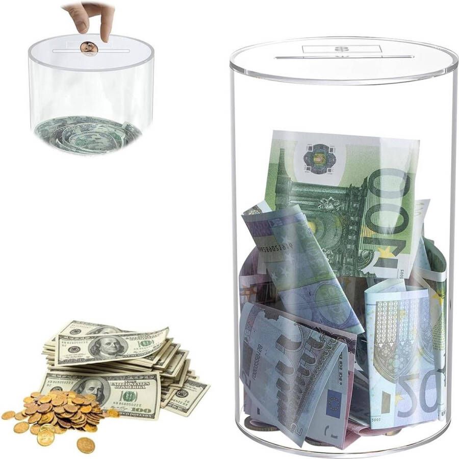 Acryl Spaarvarken Transparante Spaarpot Niet om te Openen Doorzichtige Spaarpot voor Kinderen en Volwassenen Cadeau-idee voor Verjaardag en Eerste Schooldag spaarpot volwassenen