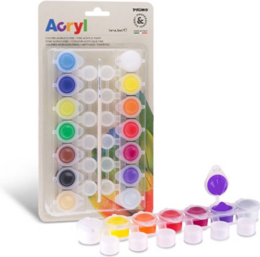 ACRYLVERF 4 5 ml 14 KLEUREN PRIMO PROFESSIONAL