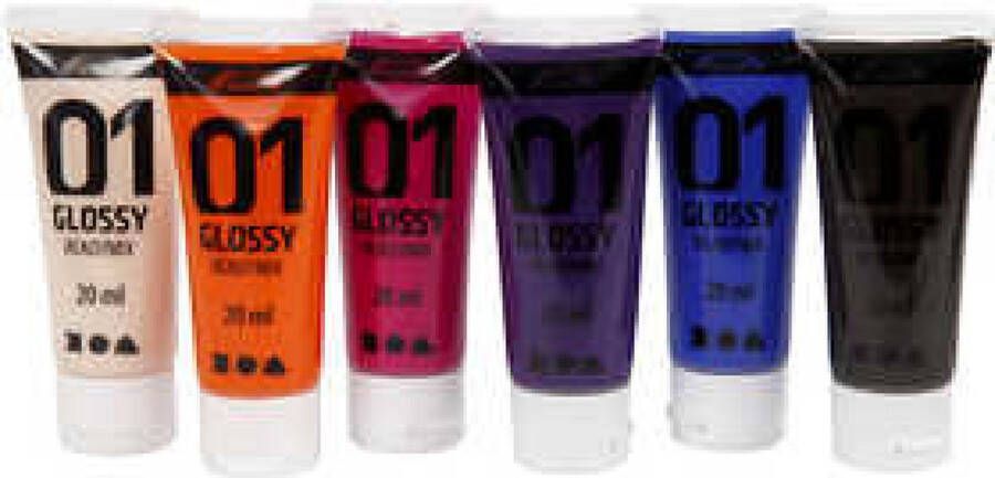 Acrylverf Extra Kleuren Glossy A-color 6x20 ml