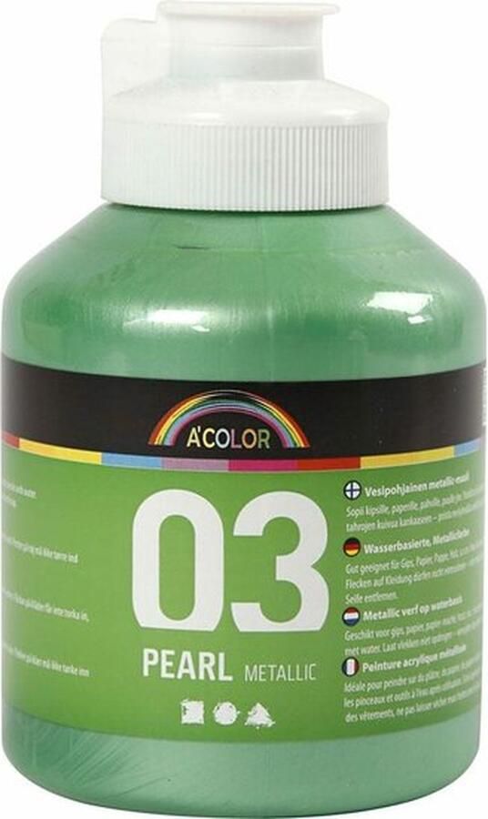 Acrylverf Metallic Verf Lichtgroen 500ml A-Color 1 stuk