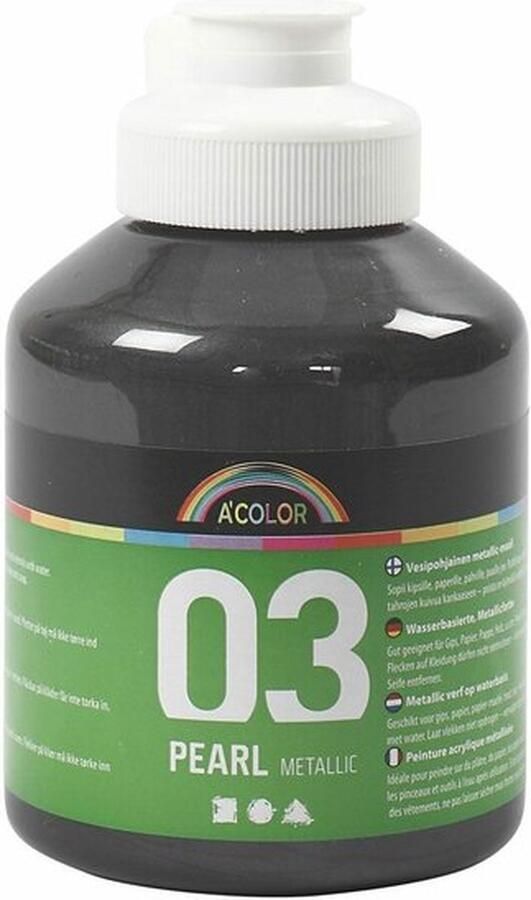 Acrylverf Metallic Verf Zwart 500ml A-Color 1 stuk