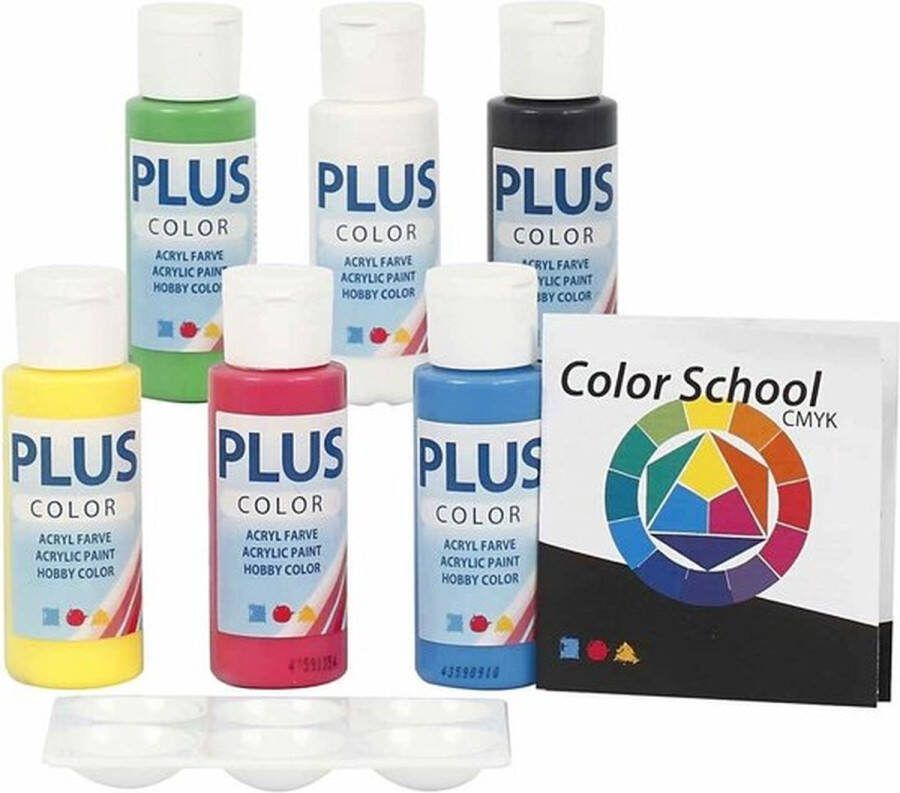 Acrylverf Primaire Kleuren 60ml Plus Color 6 stuks