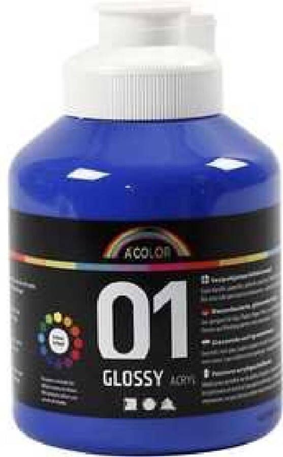 Acrylverf Schoolverf Blauw Glossy 500 ml A-color