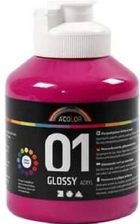 Acrylverf Schoolverf Roze Glossy 500 ml A-color