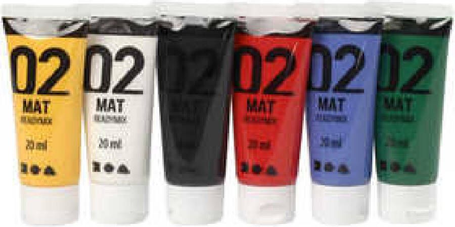 Acrylverf Standaardkleuren Matt A-color 6x20 ml