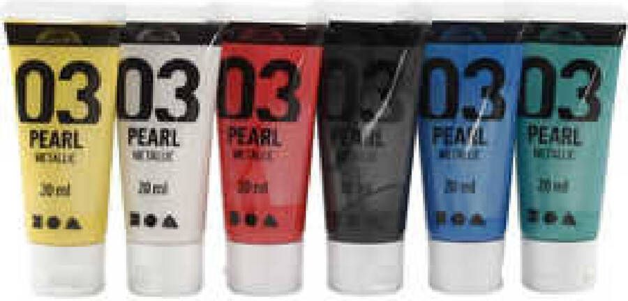 Acrylverf Standaardkleuren Metallic A-color 6x20 ml