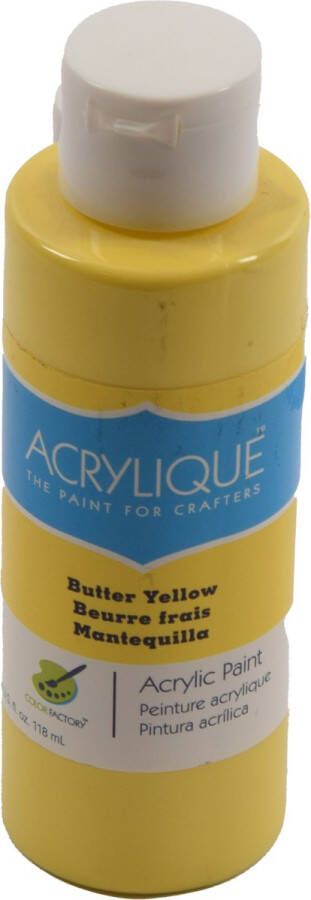 Acrylverf waterbasis Butter yellow botergeel 118ml Sneldrogend waterbasis Permanent