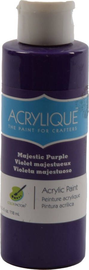 Merkloos Acrylverf waterbasis Majestic Purple Paars 118ml Sneldrogend waterbasis Permanent