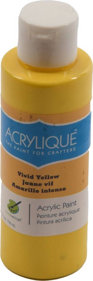 Acrylverf waterbasis Vivid Yellow levendige gele kleur 118ml Sneldrogend waterbasis Permanent