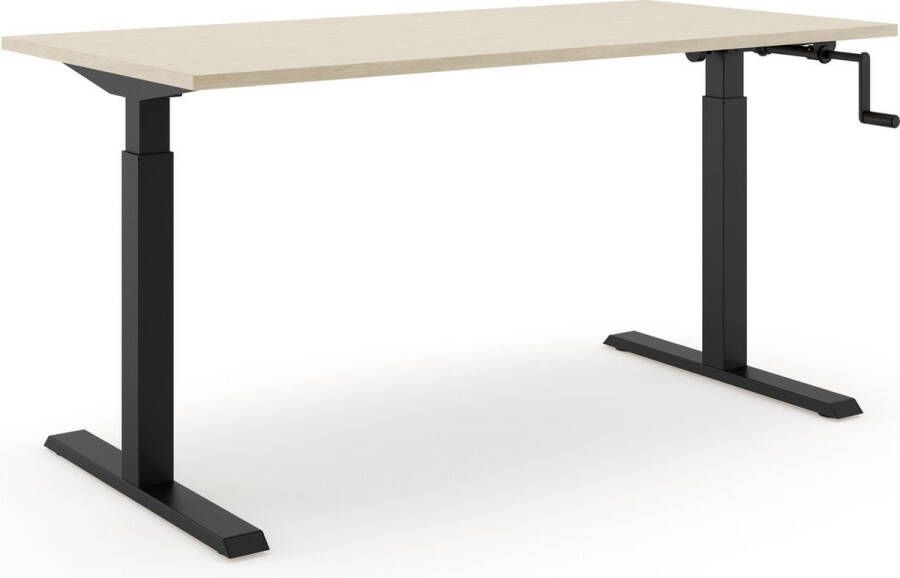 Actiforce SLS 370 HC Zit-sta bureau Zwart eiken handslinger 120x80