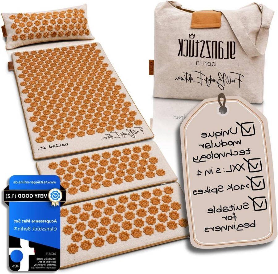 Acupressuurmat XXL-set voor het hele lichaam ideaal voor beginners spanningen hoofdpijn rugpijn stress massage matras