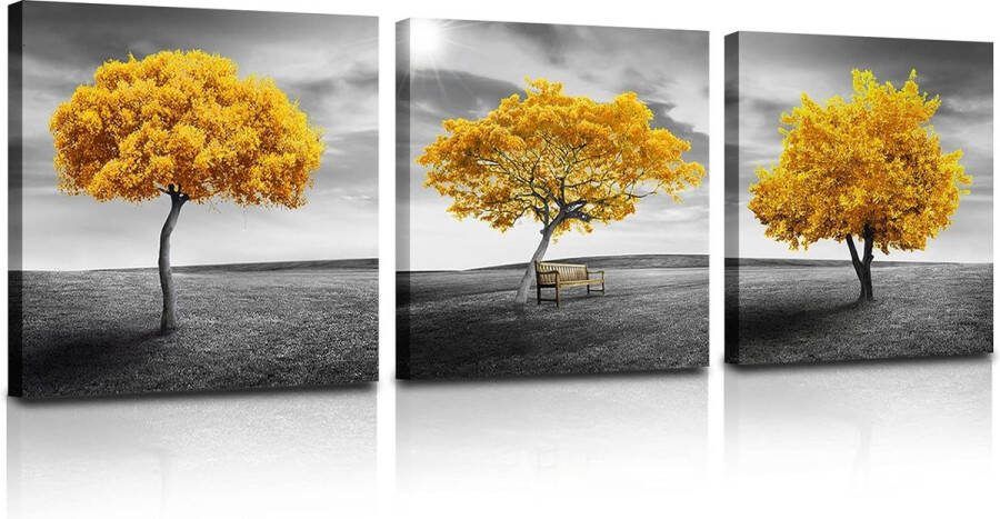 Afbeeldingen boom geel bomen goud natuur wandafbeeldingen woonkamer moderne kunstdruk wanddecoratie voor slaapkamer keuken eetkamer badkamer en kantoor