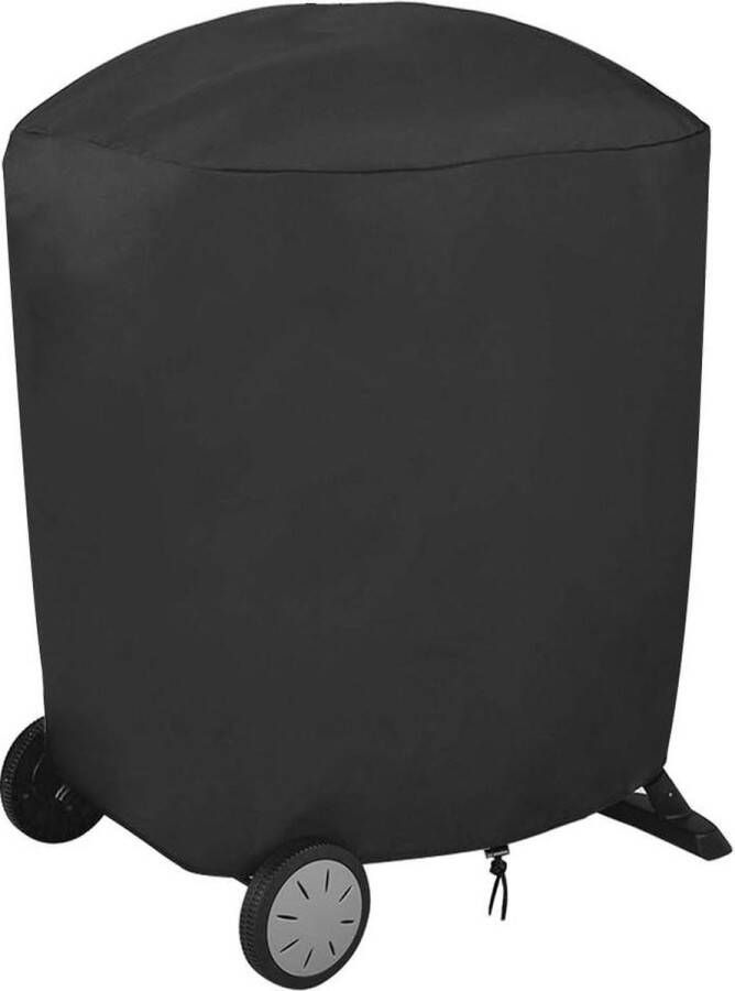 Afdekhoes kogelbarbecue waterdicht zwart beschermhoes BBQ cover afdekzeil voor Brinkmann Weber Char Broil Holland Jenn Air (D75 x 70 cm) BBQ hoes
