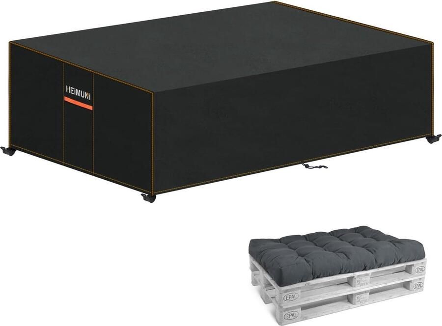 Afdekking voor palletbank waterdicht afdekhoes voor palletbank beschermhoes dekzeil voor tuinbank winddicht uv-bestendig lounge-bankafdekking 130 x 85 x 40 cm