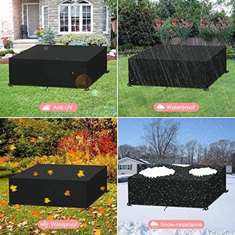 Afdekking voor tuinmeubelen 220 x 100 x 71 cm rechthoekig 420D Oxford beschermhoes voor tuinmeubelen anti-uv afdekking voor buitentafel