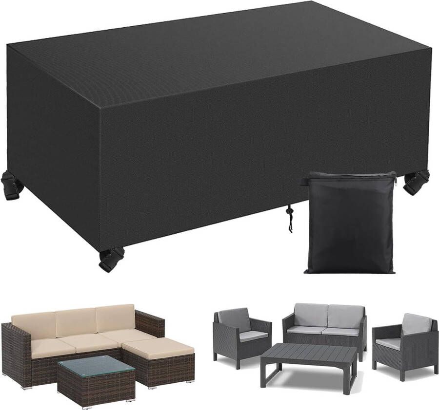 Afdekking voor tuinmeubelen waterdicht stofdicht tuinmeubelhoes zware belasting 600D Oxford-weefsel beschermhoes voor tuintafels waterdicht anti-uv afdekzeil 170 x 95 x 70 cm