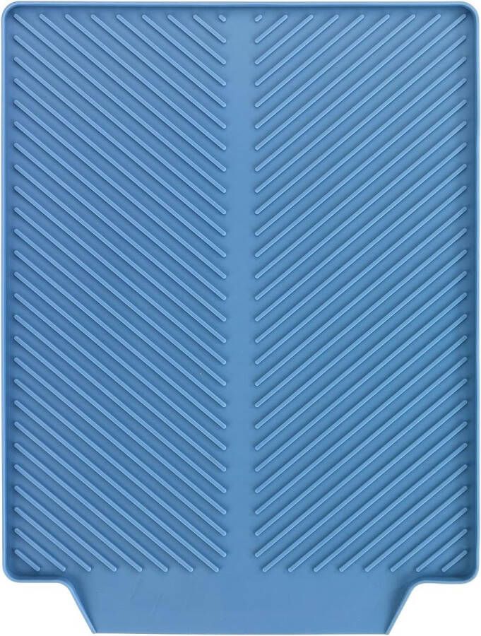 Afdruipmat blauw droogmat spoelbakmat voor servies kunststof (TPR) 40 x 3 x 30 cm blauw