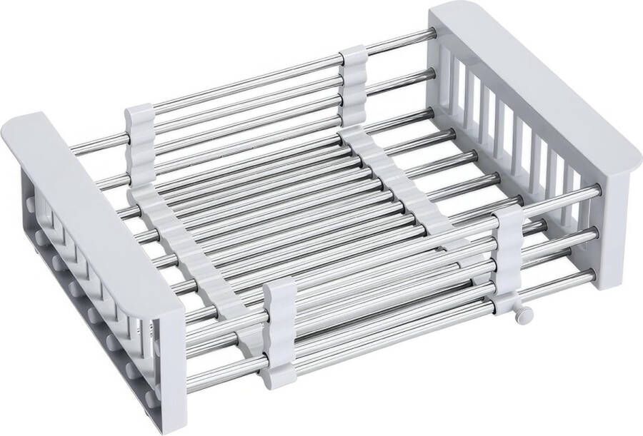 Afdruiprek gootsteen grijs afdruiprek roestvrijstalen ilepelplank gootsteenzeef afdruipmat servies voor kopjes fruit groenten dish drying rack