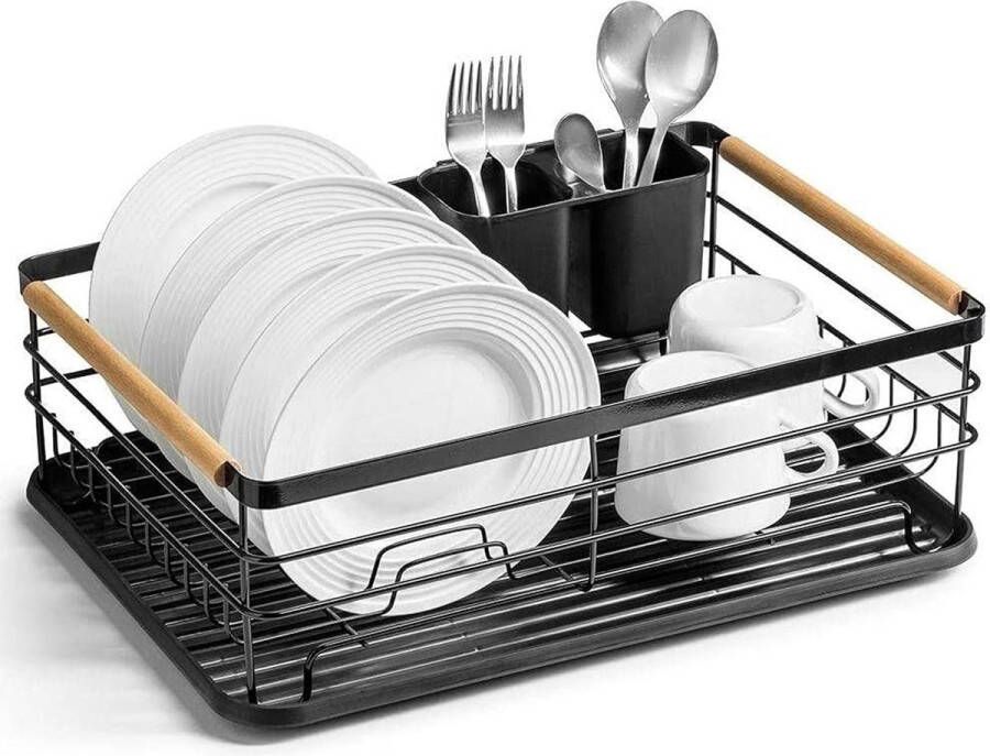 Afdruiprek van KitchenAid KA001 Compact met dienblad en bestekhouder Geschikt voor gootsteen 43 x 305 x 14 cm Zwart