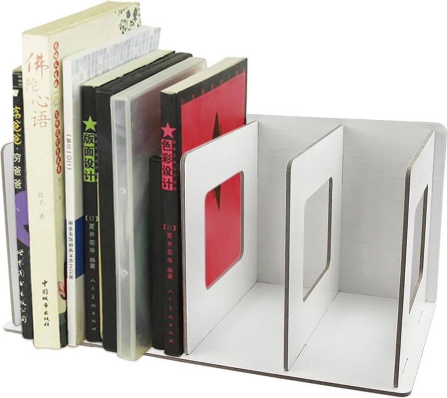 Afneembare houten bureau-organizer archiefverzamelaar doe-het-zelf boekenplanken met 4 vakken catalogusverzamelaar voor boeken ordners tijdschriften notitieboeken cd-houder
