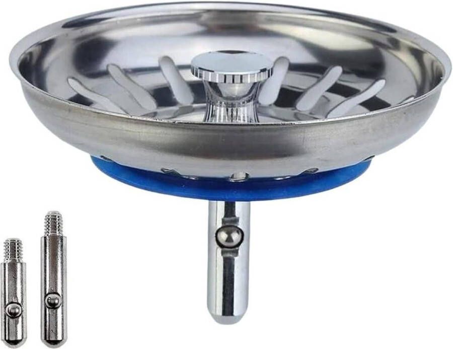 Afvoerstop Keuken Korfplug Universeel RVS Ontstopper 80 mm Gootsteen zeef
