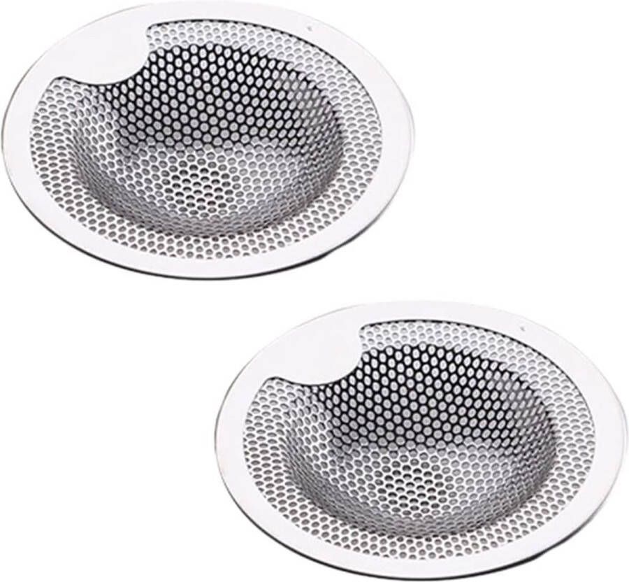 Afvoerzeef 52mm Gootsteenzeef RVS Gootsteen Zeef Universeel Zeefje voor in de wasbak Keuken Korfplug RVS 2 Stuks