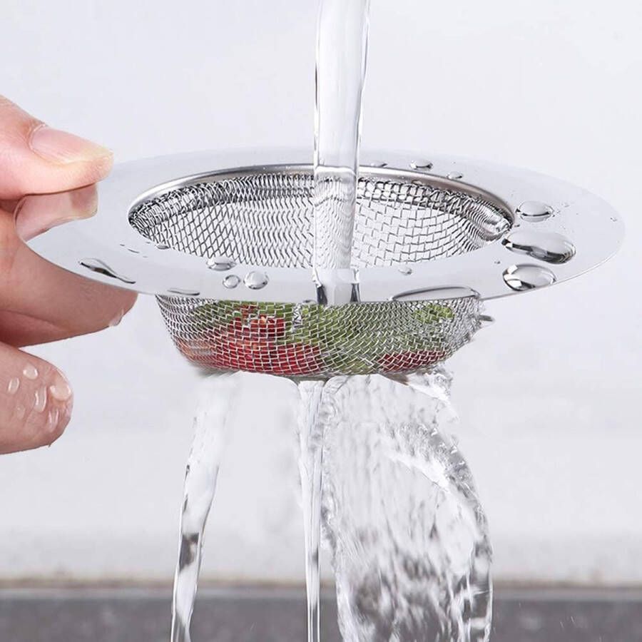 Afvoerzeef roestvrij staal 2-delige set 7 5 cm haarzeef douche wastafel zeef afvoer gootsteen afvoerzeef gootsteen voor keuken