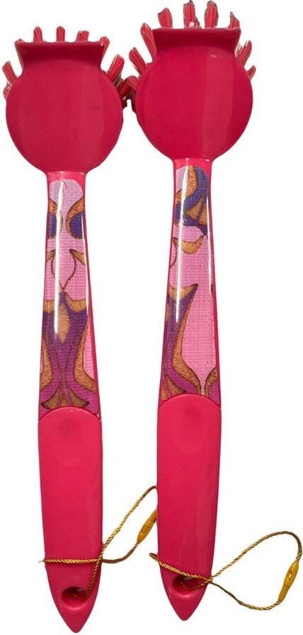 Afwasborstel met print Roze Assorti Kunststof Set van 2 Afwas borstel
