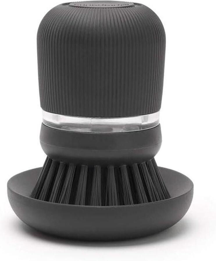 Afwasborstel met Zeepreservoir Dark Grey Voor de Afwasbak Afwasborstel