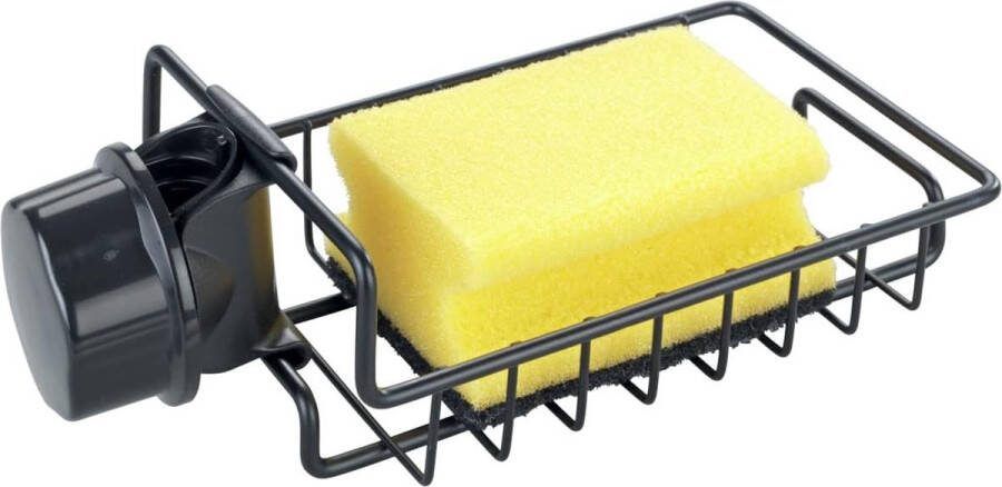 Afwasorganizer hoogwaardige gootsteenorganizer van roestvrij staal spoelbak-caddy met opbergruimte voor afwasmiddel spons & dergelijke bevestiging aan de armatuur 21 x 6 5 x 10 cm