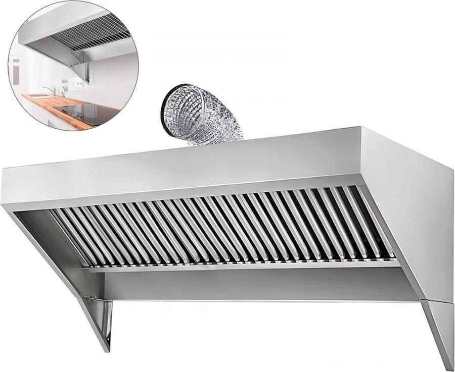 Afzuigkap Recirculatie Afvoerlucht Circulatielucht Afzuigkappen Aluminium Vetfilter Wandmontage Roestvrij Staal en Aluminiumfolie Aluminium Vetfilter Wandafzuigkap Gewicht 43 kg 95 lb