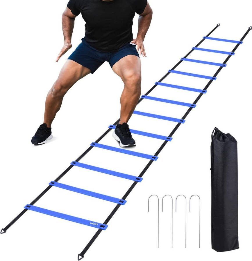 Agility Ladder Training Apparatuur Snelheidsladder Workout voor Kinderen Voetbal Rugby Tennis Basketbal 4 Stakes Inbegrepen Voetalbal trainingsmateriaal