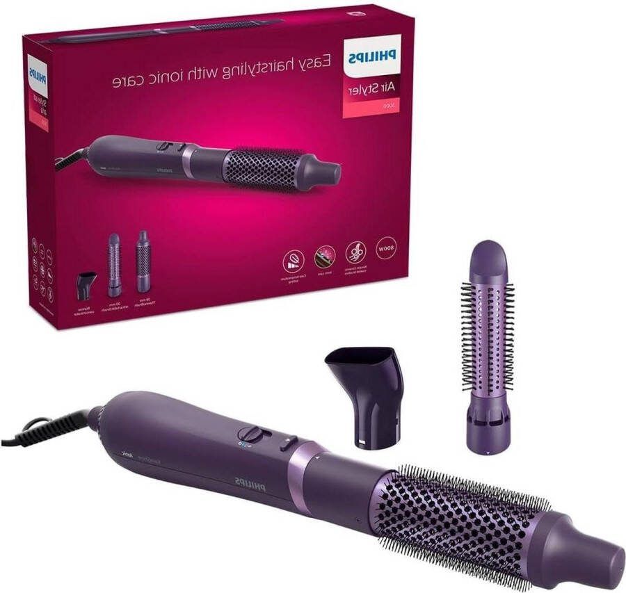 Air Styler met concentrator verwarmde borstel 38mm en intrekbare pennen 30mm (model BHA305 00)