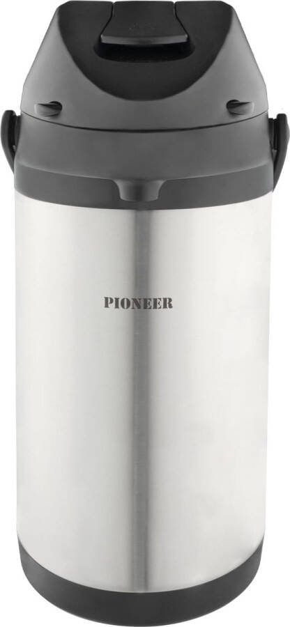 Airpot geïsoleerde pompkan 4 liter RVS drankdispenser dubbelwandig met handvat tot 8 uur warm en 24 uur koel
