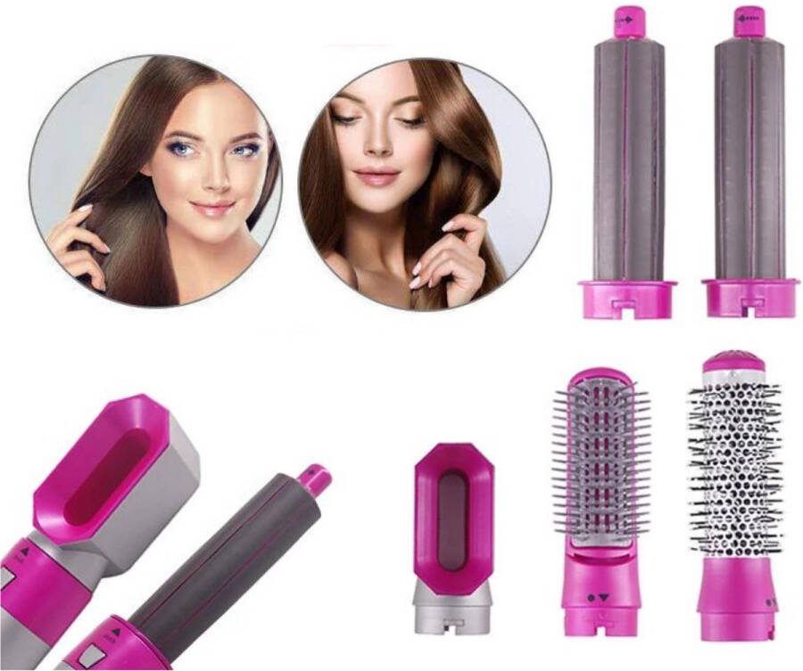 5 in 1 Multi Styler Airwrap krultang Trendy Airstyler Automatische Krultang 5 in 1 Roze