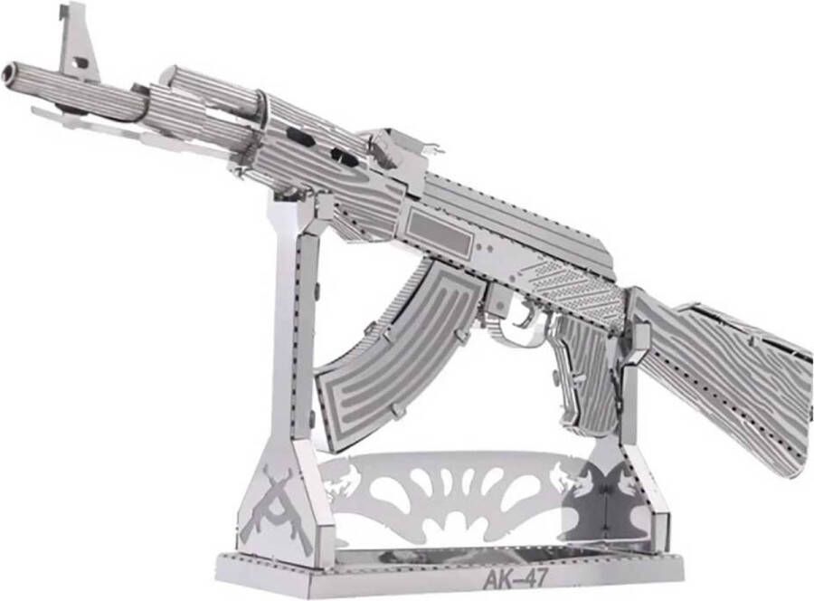 AK-47 11CM x 6 CM 3D Metalen Miniatuur Bouwpakket Schaalmodel Puzzel Geweer Wapen
