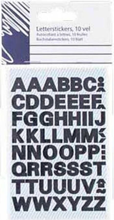 Alfabet stickers zwart 10 vel letterstickers neutraal strak universeel lettertype letters zelfklevend 1 cm stickervellen vellen