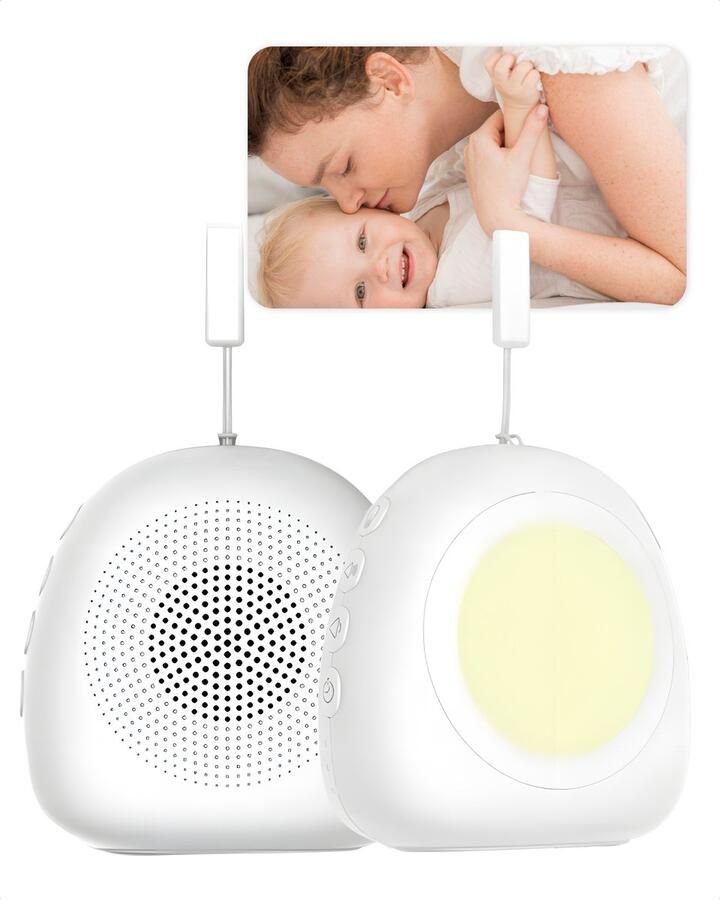 Algo Home White Noise Machine Baby & Volwassenen Witte Ruis Slaaptrainer Kinderen Slaaptrainer Slaaphulp met Natuur Geluiden Nachtlampje Kinderen USB Oplaadbaar & Timer Wit White Noise Machine